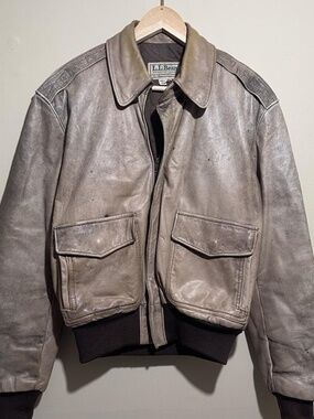 Vtg 80s / LL Bean Flying Tiger Goatskin Leather A-2 Bomber Flight Jacket / 34